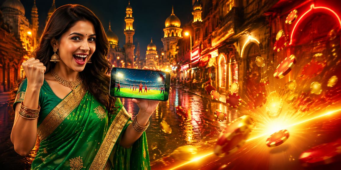 A lively scene of mobile casino usage in Lucknow's old city